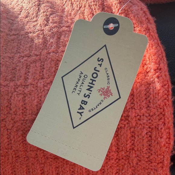 St. John's Bay Vibrant Coral Knit Sweater - Picture 5 of 5